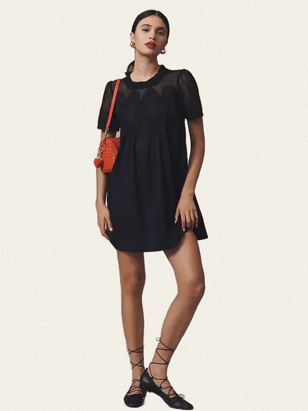 En Elly The Iris Poplin Short-Sleeve Mini Babydoll Dress (Anthropologie)
